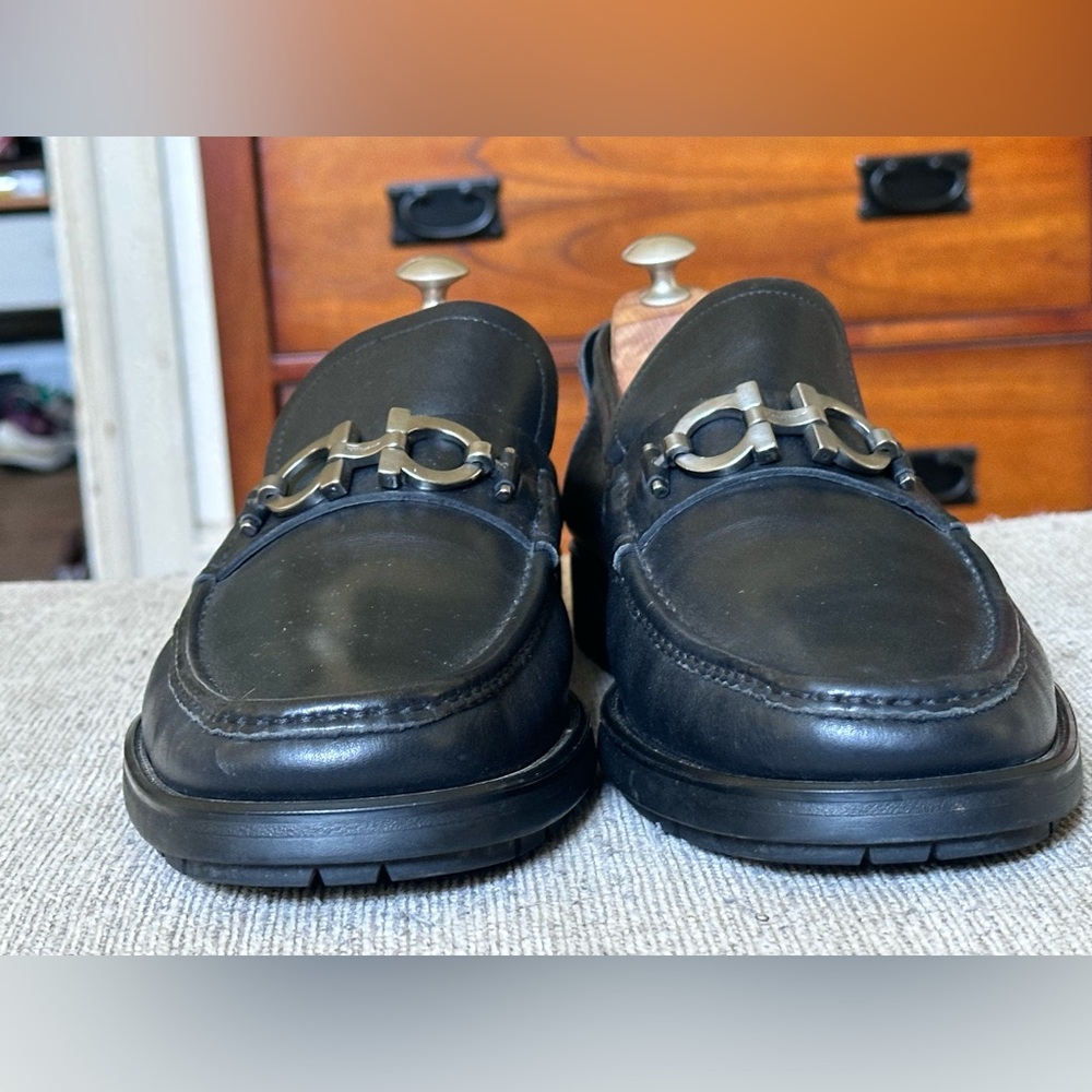 Salvatore Ferragamo David Horsebit Men’s Black Leather Dress Loafers Size 13 D - Picture 3 of 14